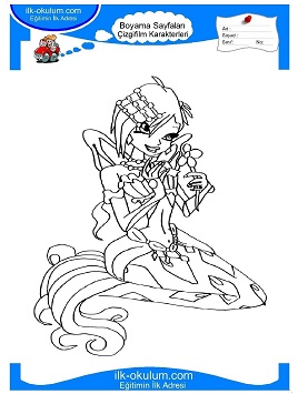 Çocuklar İçin Winx Club Denizkızı Boyama Sayfaları 